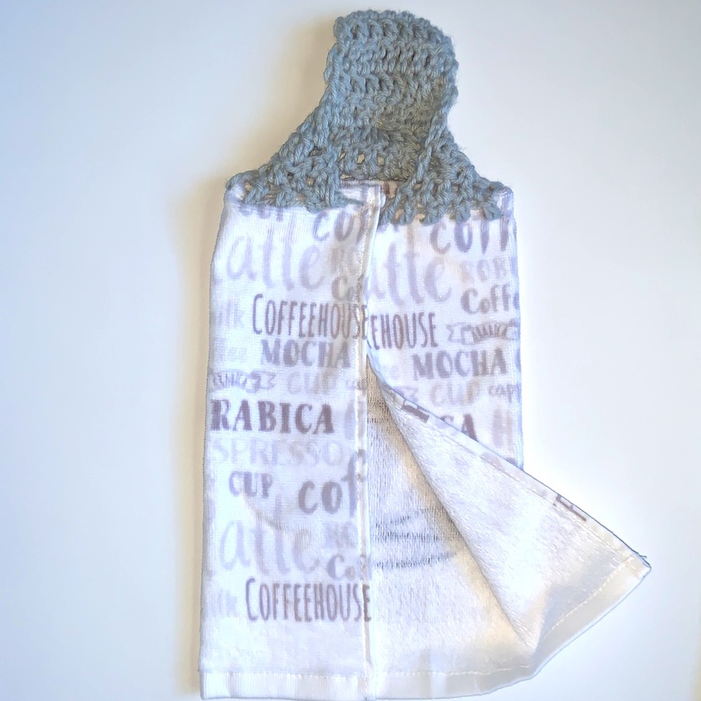 Relisted HAND CRAFTED Coffee House Hanging Kitchen or Bathroom Hand Towels - Picture 8 of 8